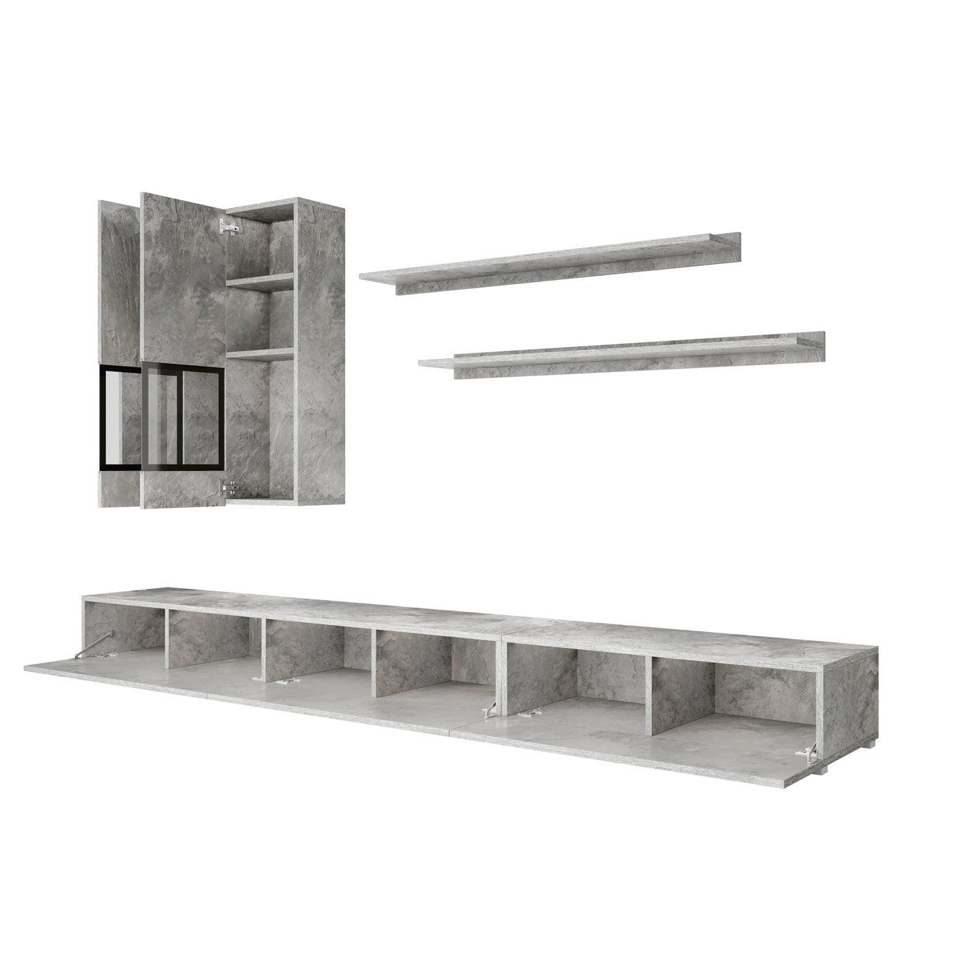 Sienas bloks Barots 270/41 cm gaišs betons/melns - N1 Home