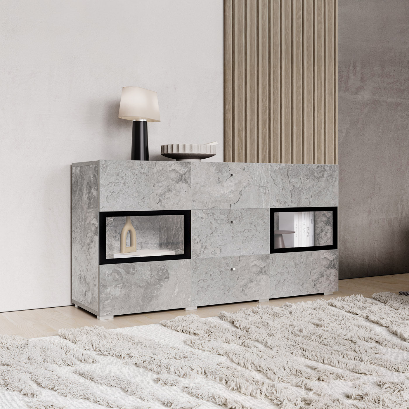 Kumode Barots 132/39/70 cm betons - N1 Home