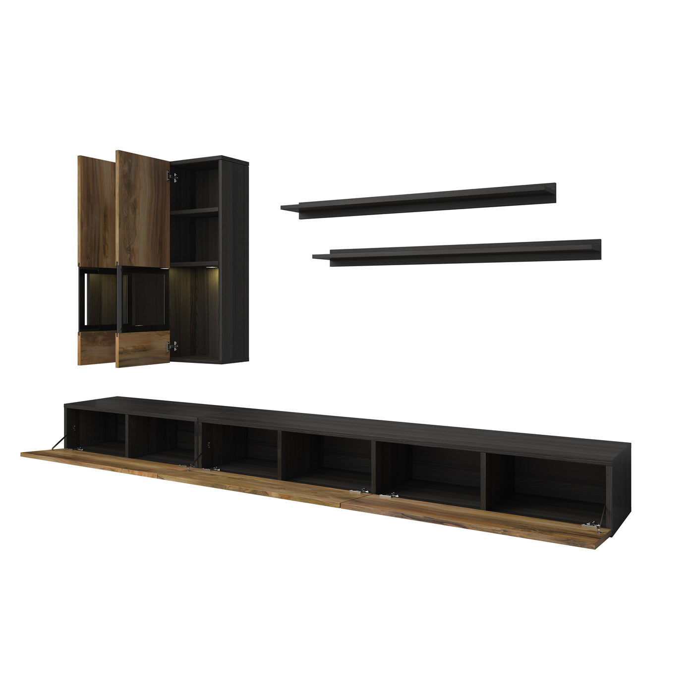 Sienas bloks Barots 270/41 cm satīna nusbaum/melns - N1 Home