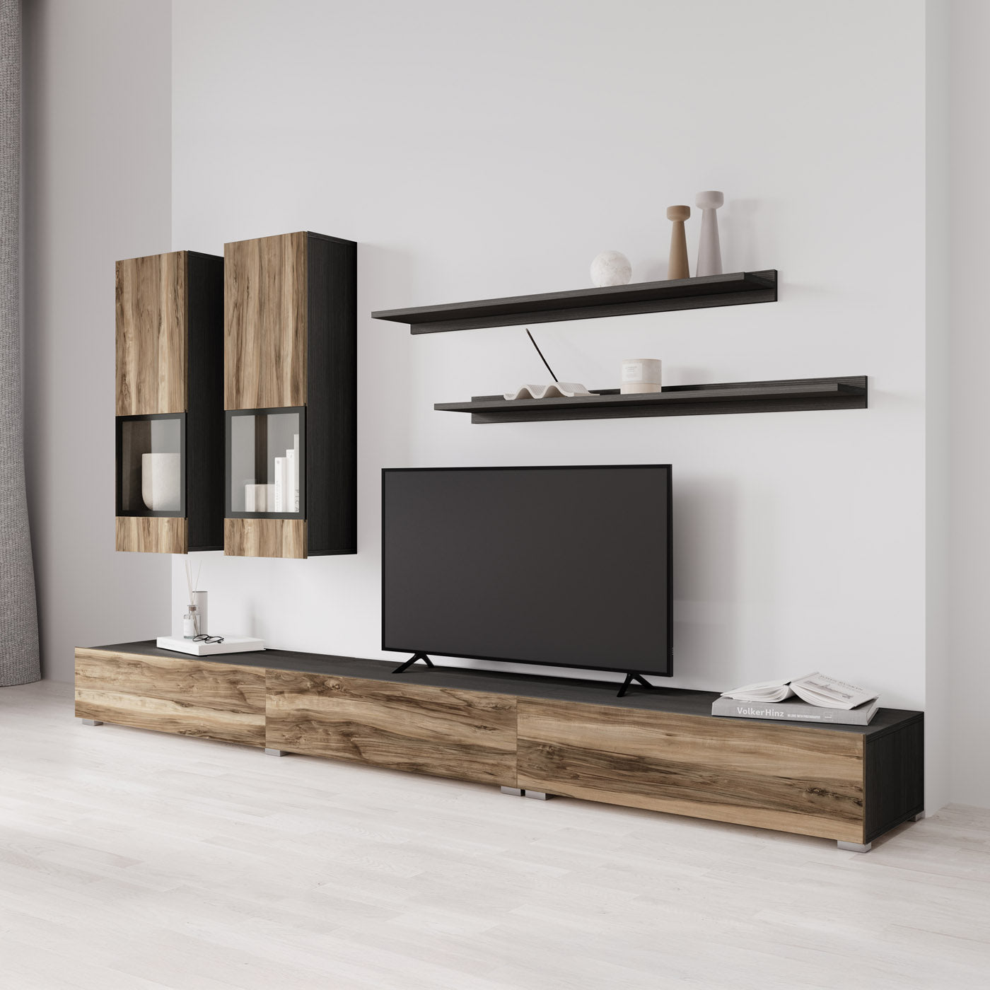 Sienas bloks Barots 270/41 cm satīna nusbaum/melns - N1 Home