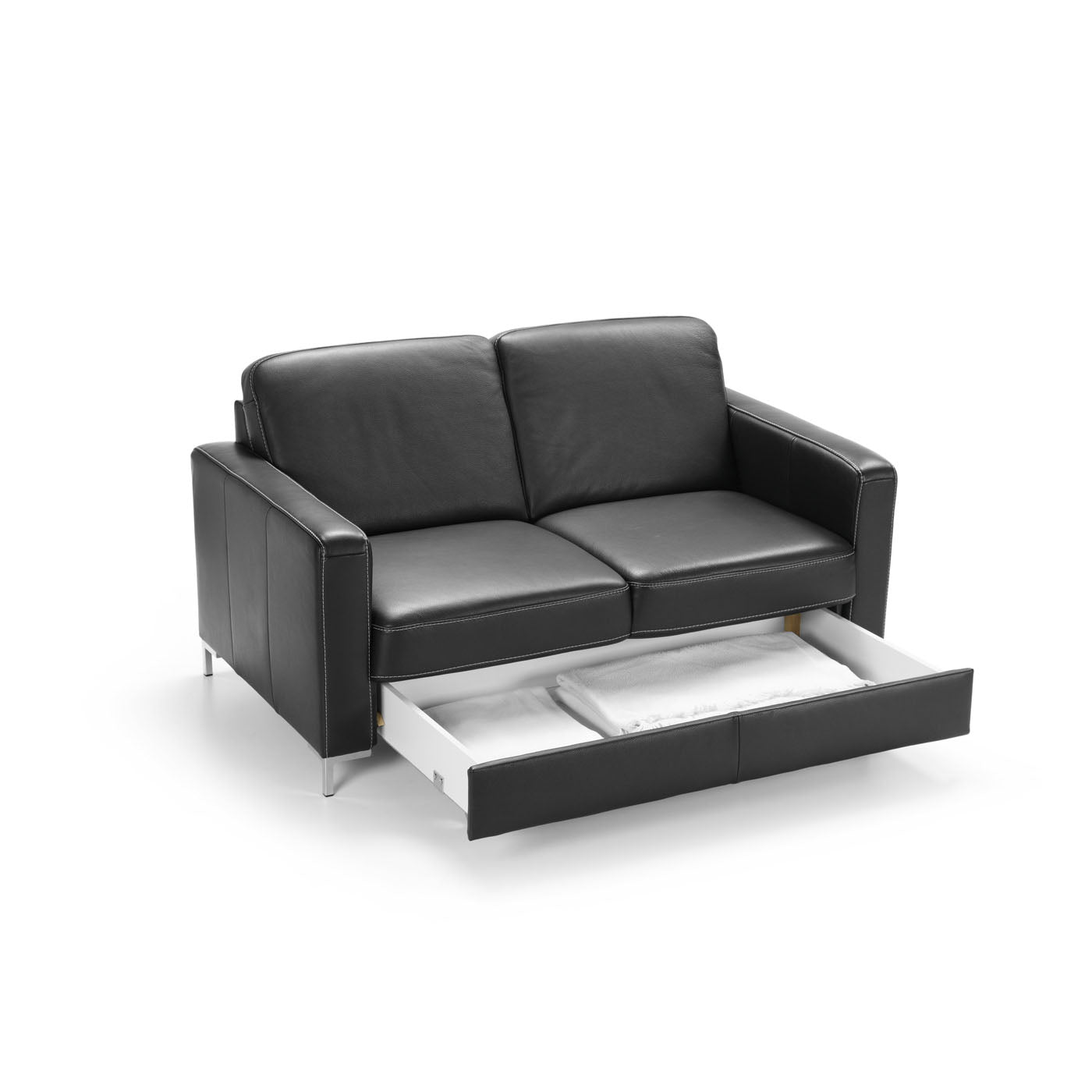 Dīvāns Basor 155;219/85/91 cm melns (adā) - N1 Home