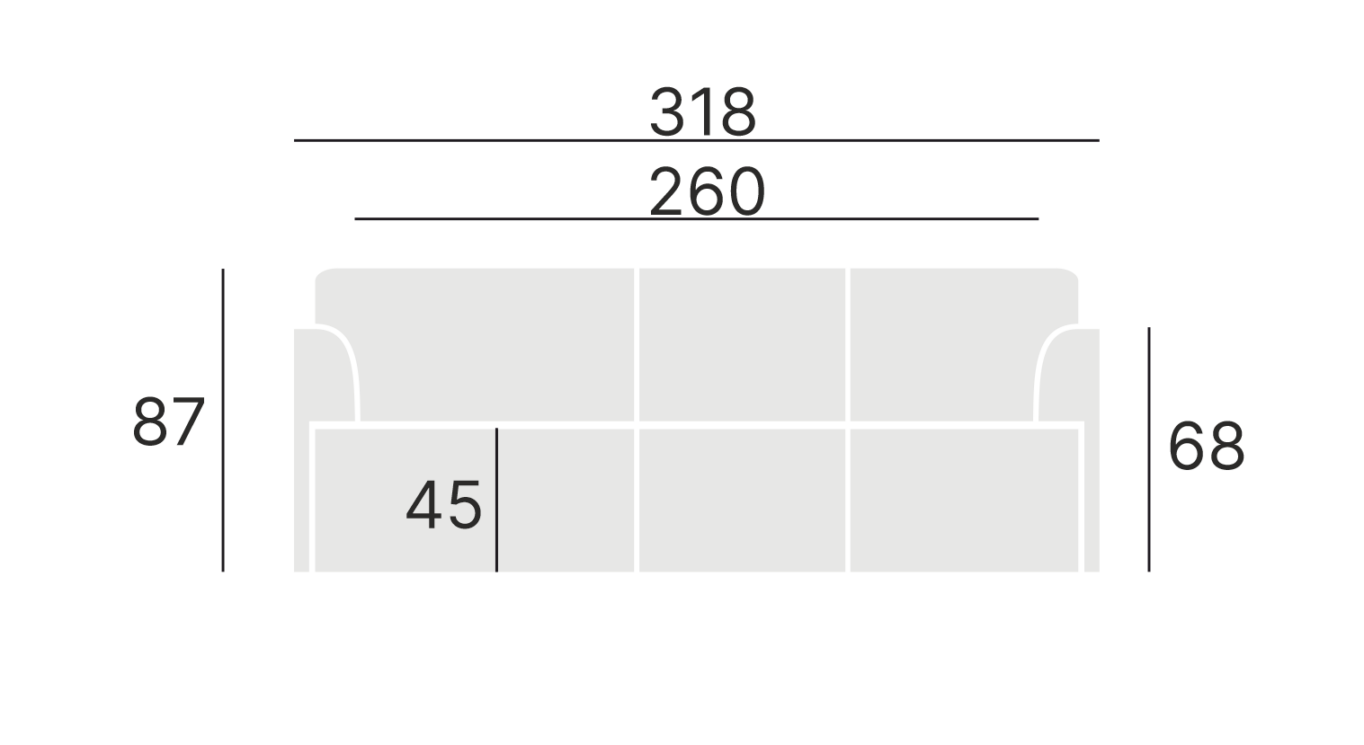 Dīvāns Blueber 318/87/61 cm Aragon 01 - N1 Home