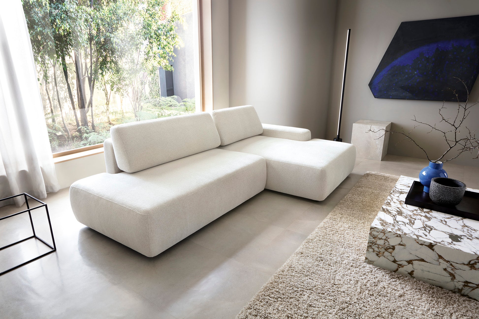 Dīvāns Boul 276/164/68 cm krēms - N1 Home