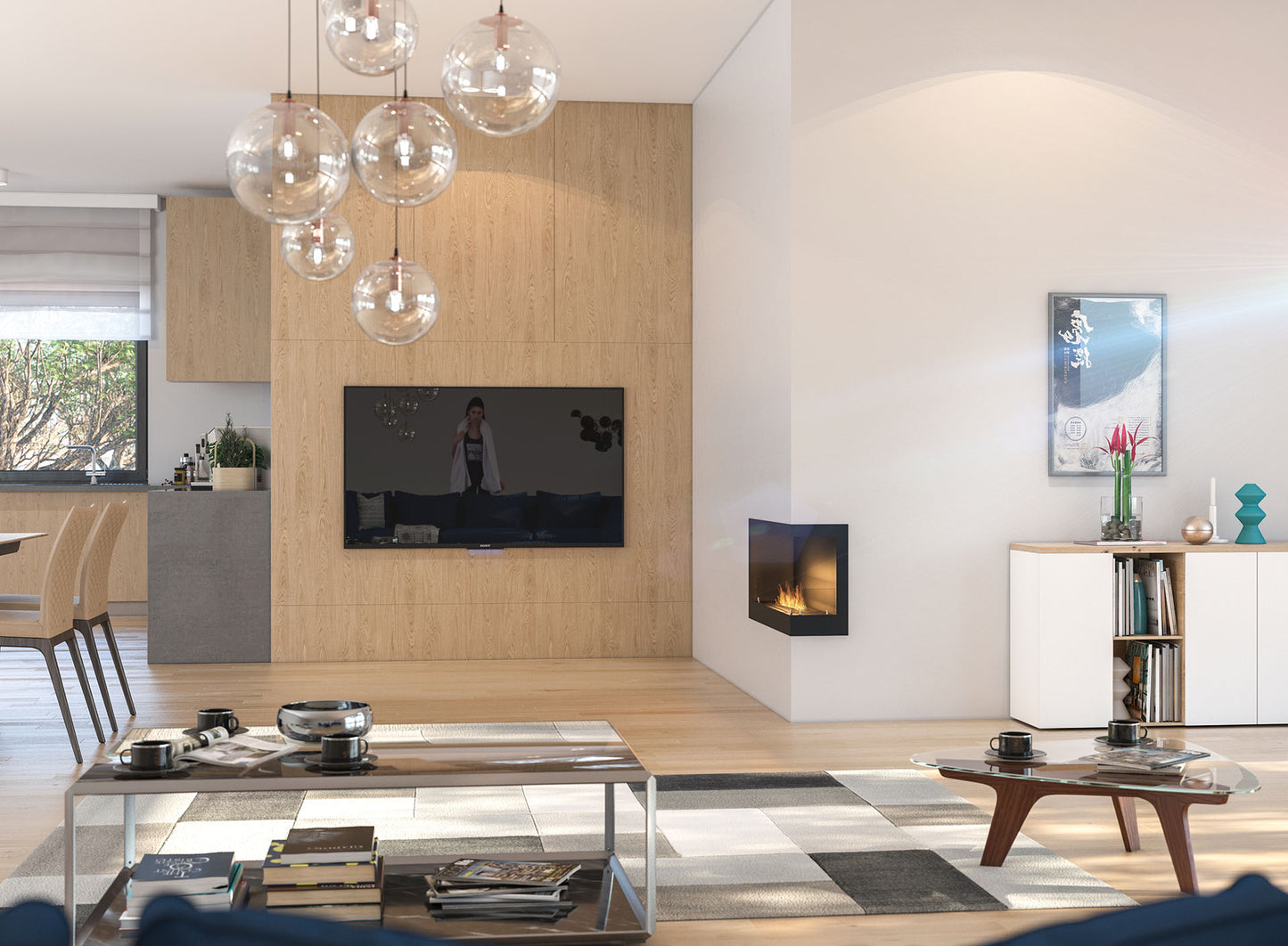 Biokamīns Cornia 90/45/24 cm melns - N1 Home