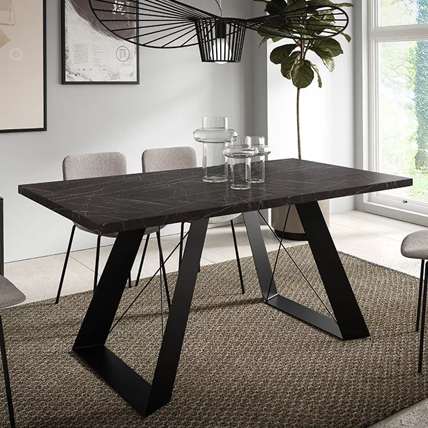 Galds Korsika 140/80/76 cm; 160/90/76 cm Black Pietra Grigia