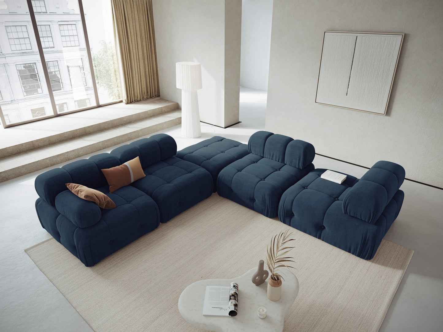 Sofa - krēsls  Cosmopolitan Design Ferento 96x96x71 cm tumši zils - N1 Home