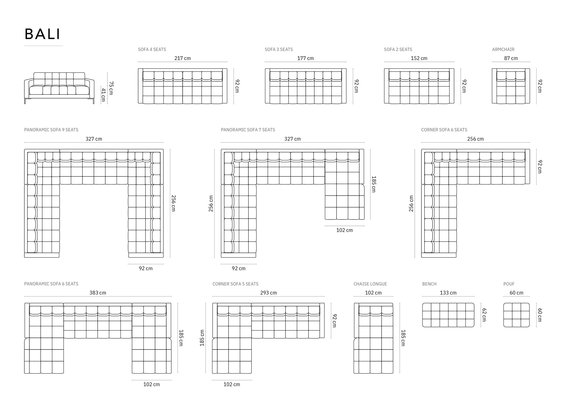 Dīvāns Cosmopolitan Design  Bali 152x92x75 cm krēms - N1 Home