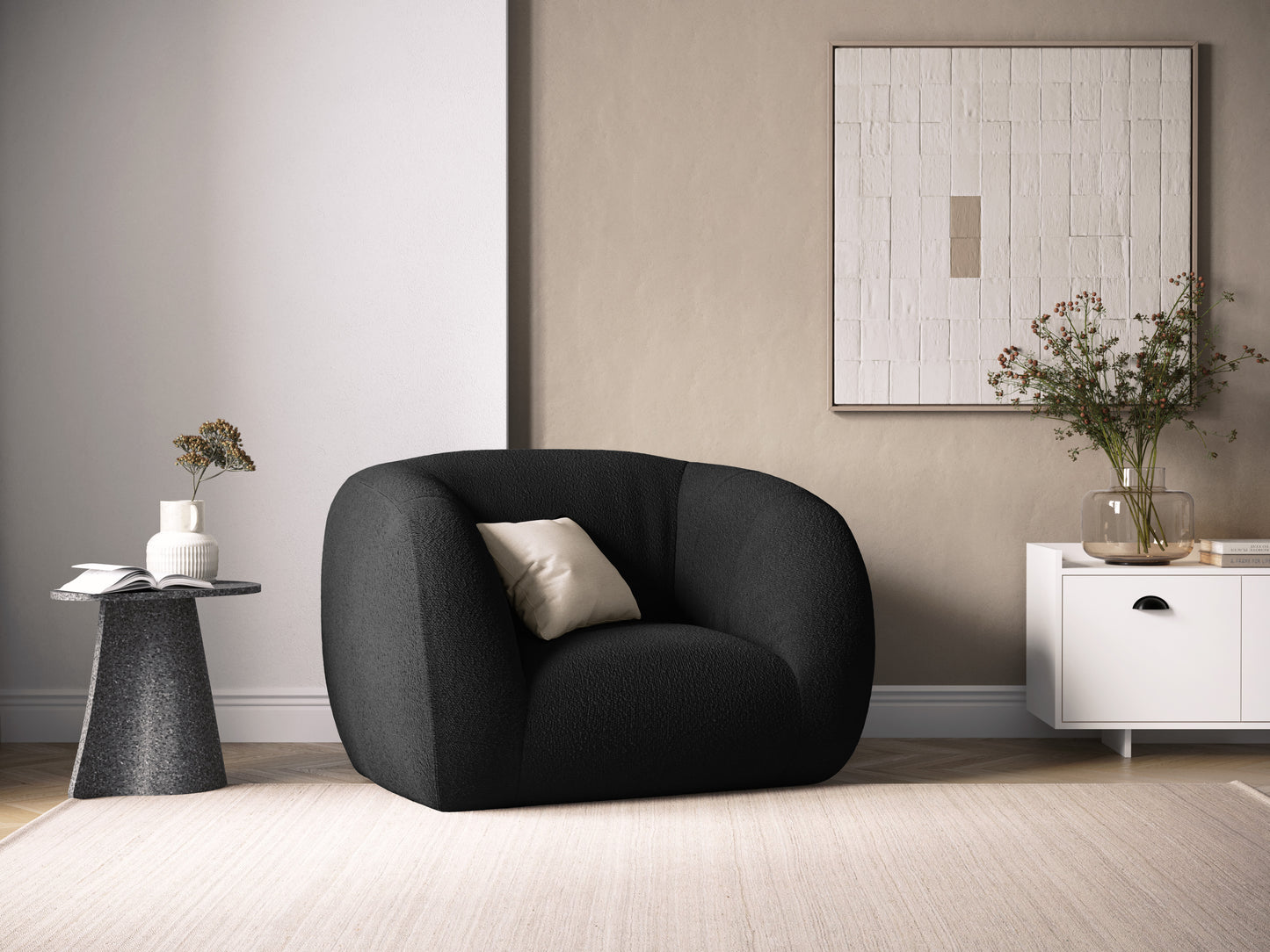 Atzveltnes krēsls Cosmopolitan Design Essen 130x95x86 cm melns - N1 Home