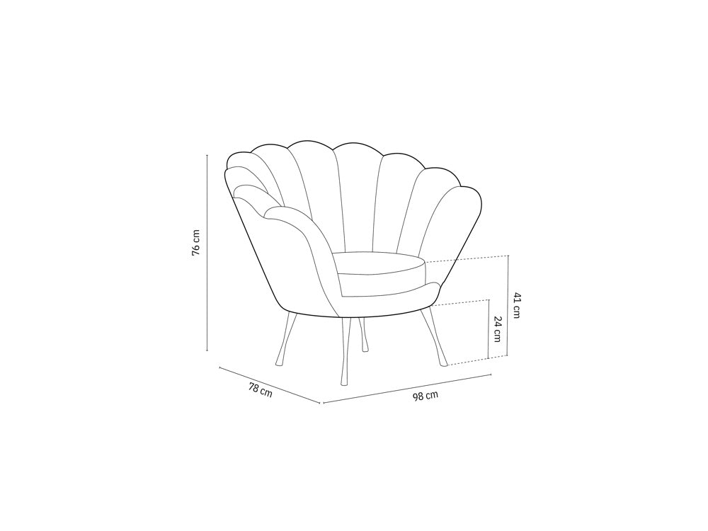 Krēsls Kingston Cosmopolitan design 98x78x76 cm Ma 2243 - N1 Home