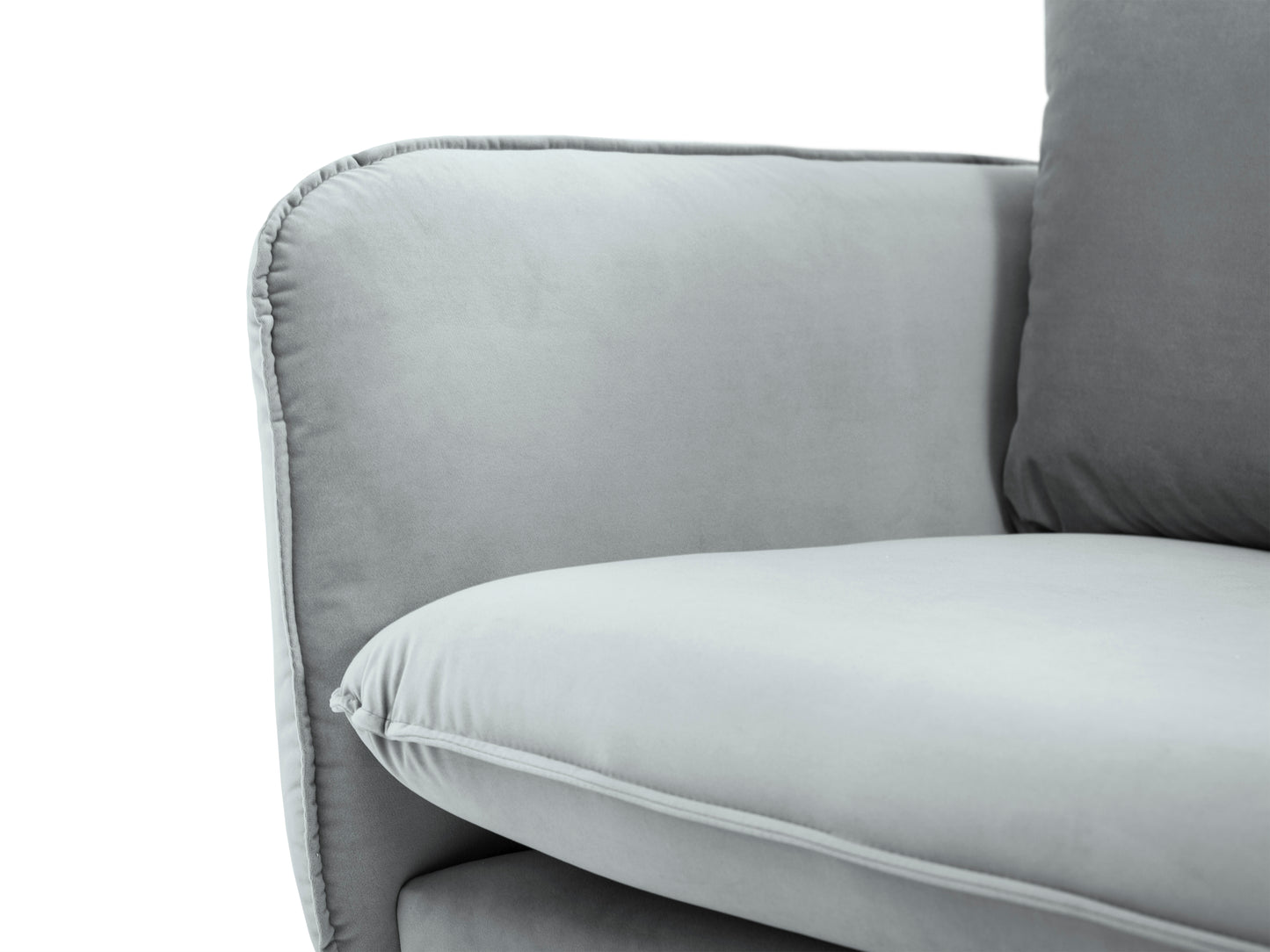 Atzveltnes krēsls Cosmopolitan Design Vienna samta 97x94x95 cm gaiši pelēks - N1 Home