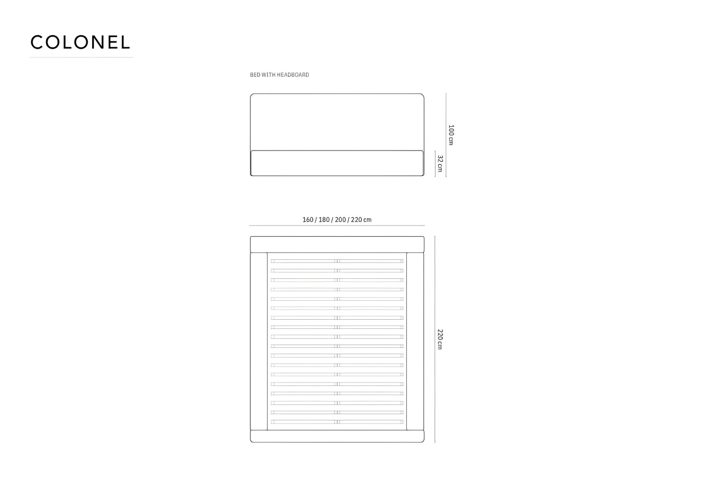 Gulta Colonel Cosmopolitan design 140/160/180/200 x 200 cm Riv 95 - N1 Home