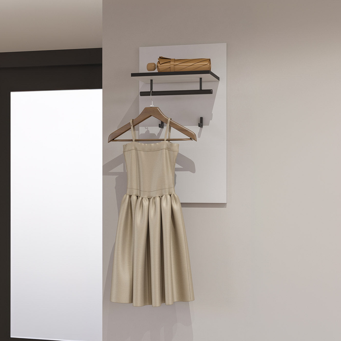 Sienas panelis ar āķiem Krosit kolekcija 40/70/20 cm balts