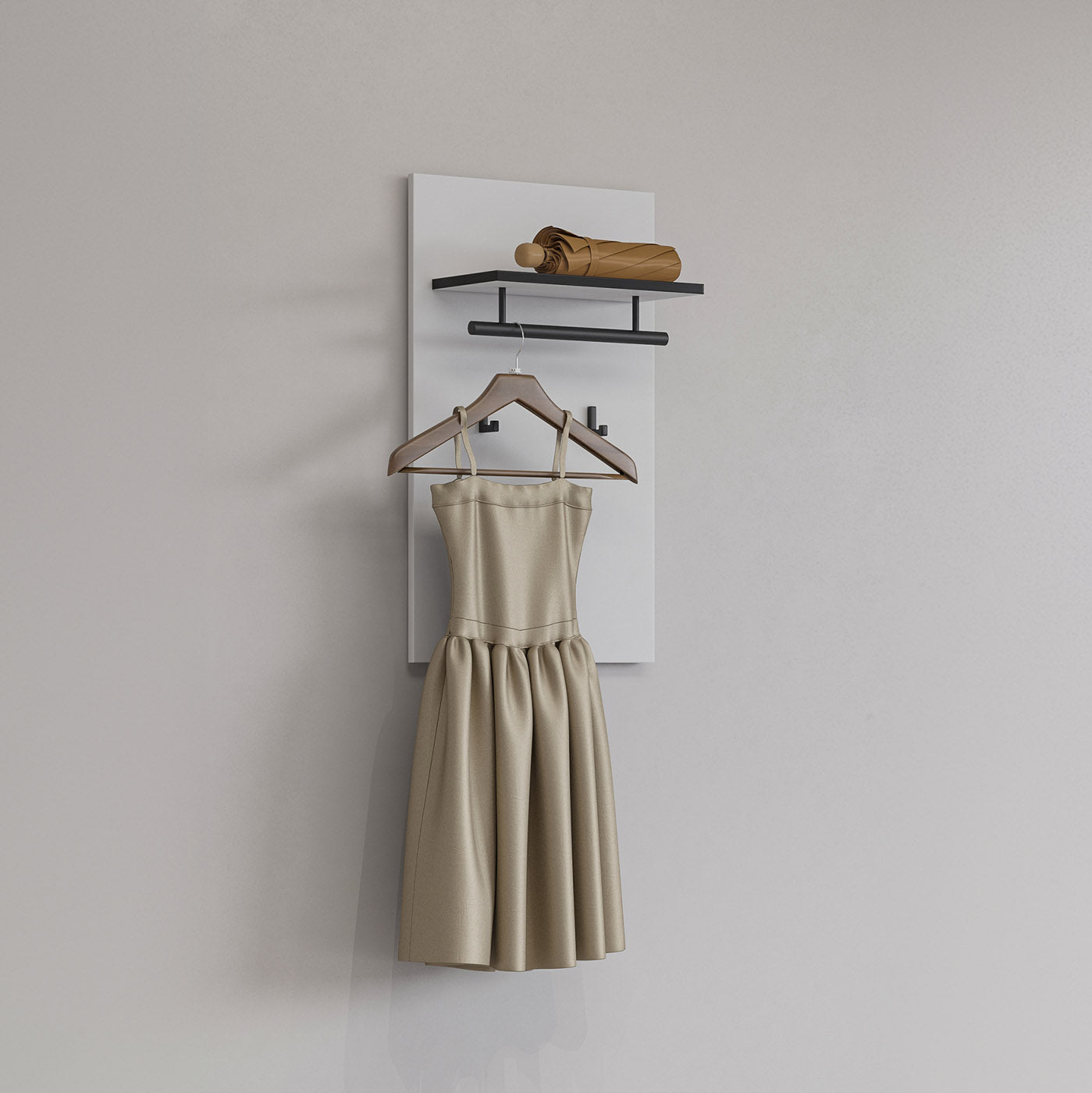 Sienas panelis ar āķiem Krosit kolekcija 40/70/20 cm balts