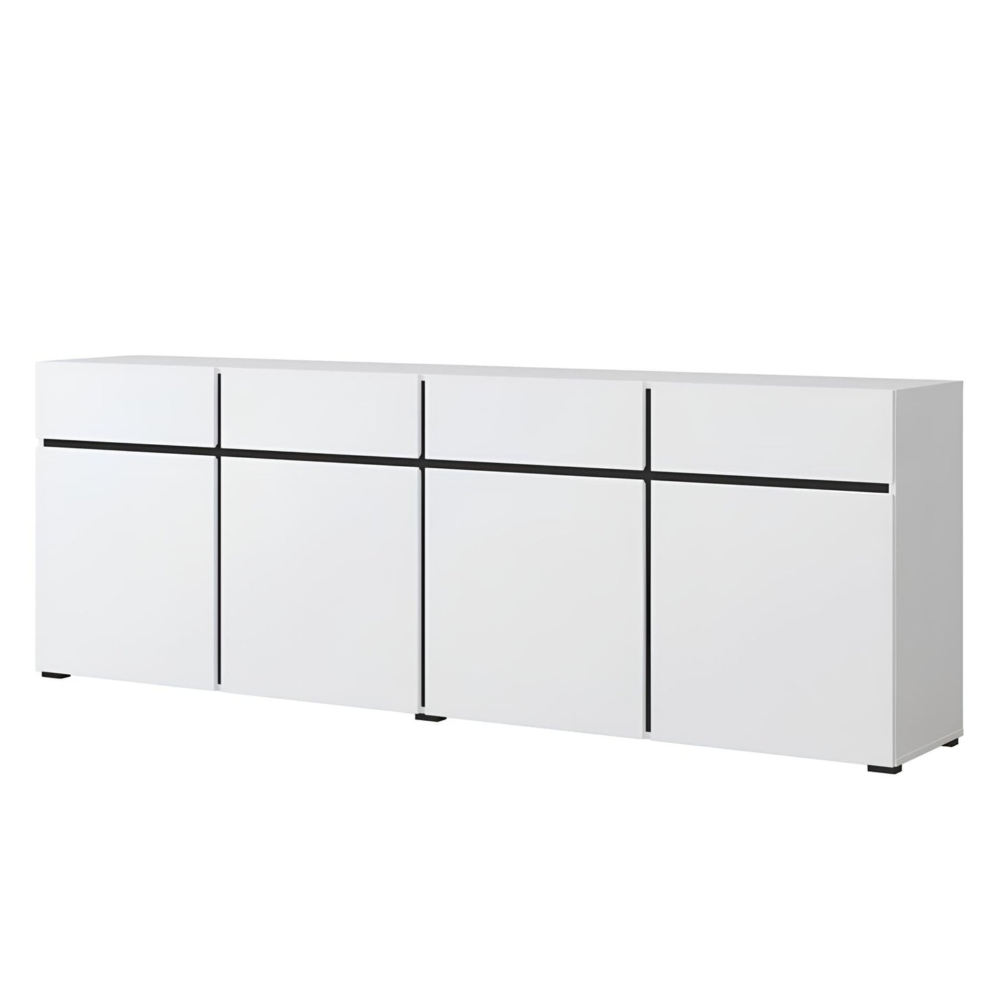 Kumode Krosit kolekcija 225/78/40 cm balts/melns - N1 Home