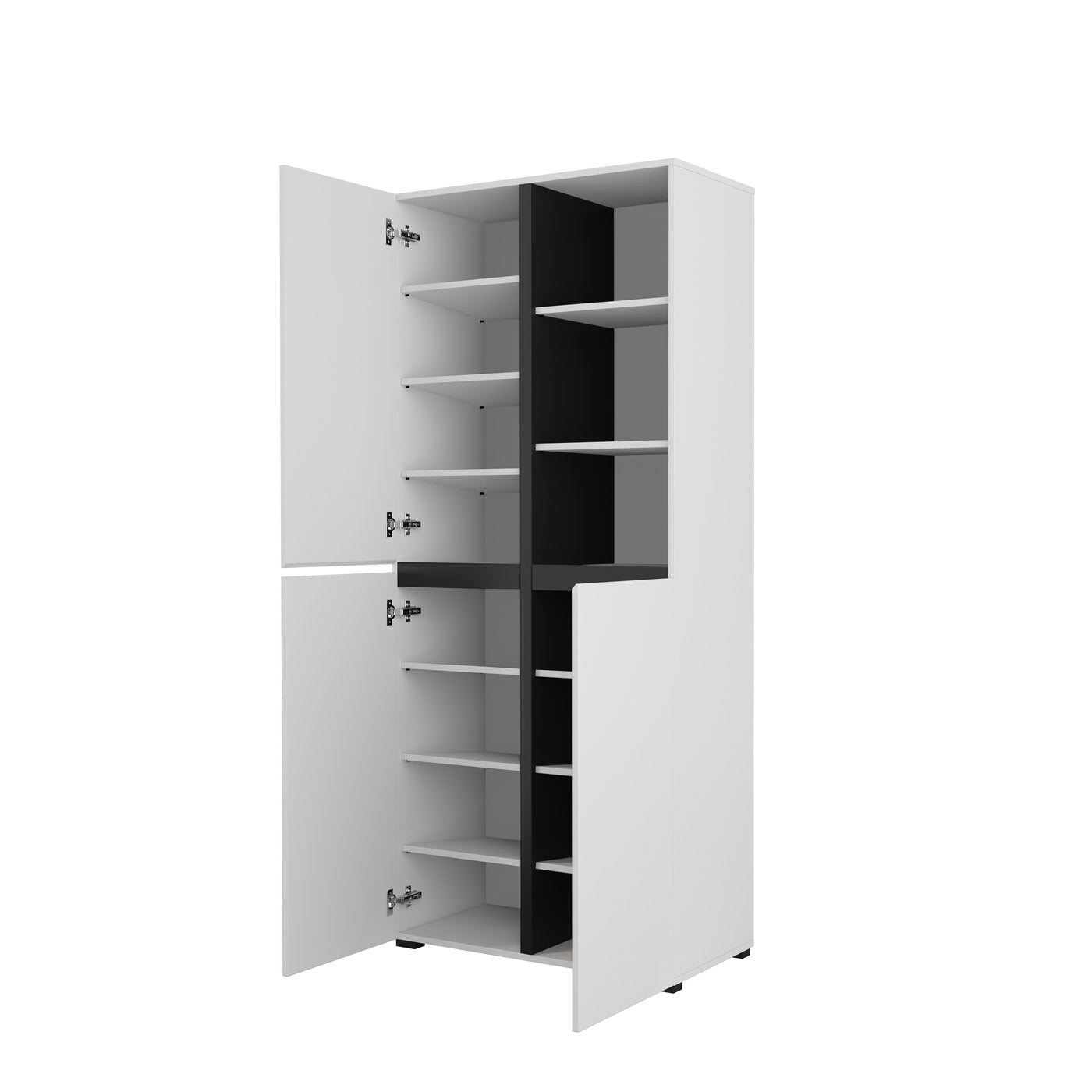 Skapis Krosit kolekcija 79/183/40 cm balts/melns - N1 Home