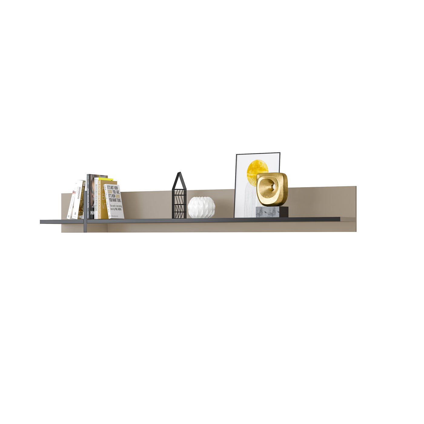 Sienas plaukts Krosit kolekcija 180/23/23 cm congo/melns - N1 Home