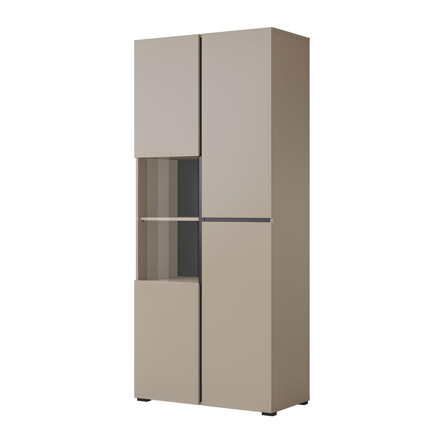 Vitrīnas skapis Krosit kolekcija 79/183/40 cm congo/melns - N1 Home