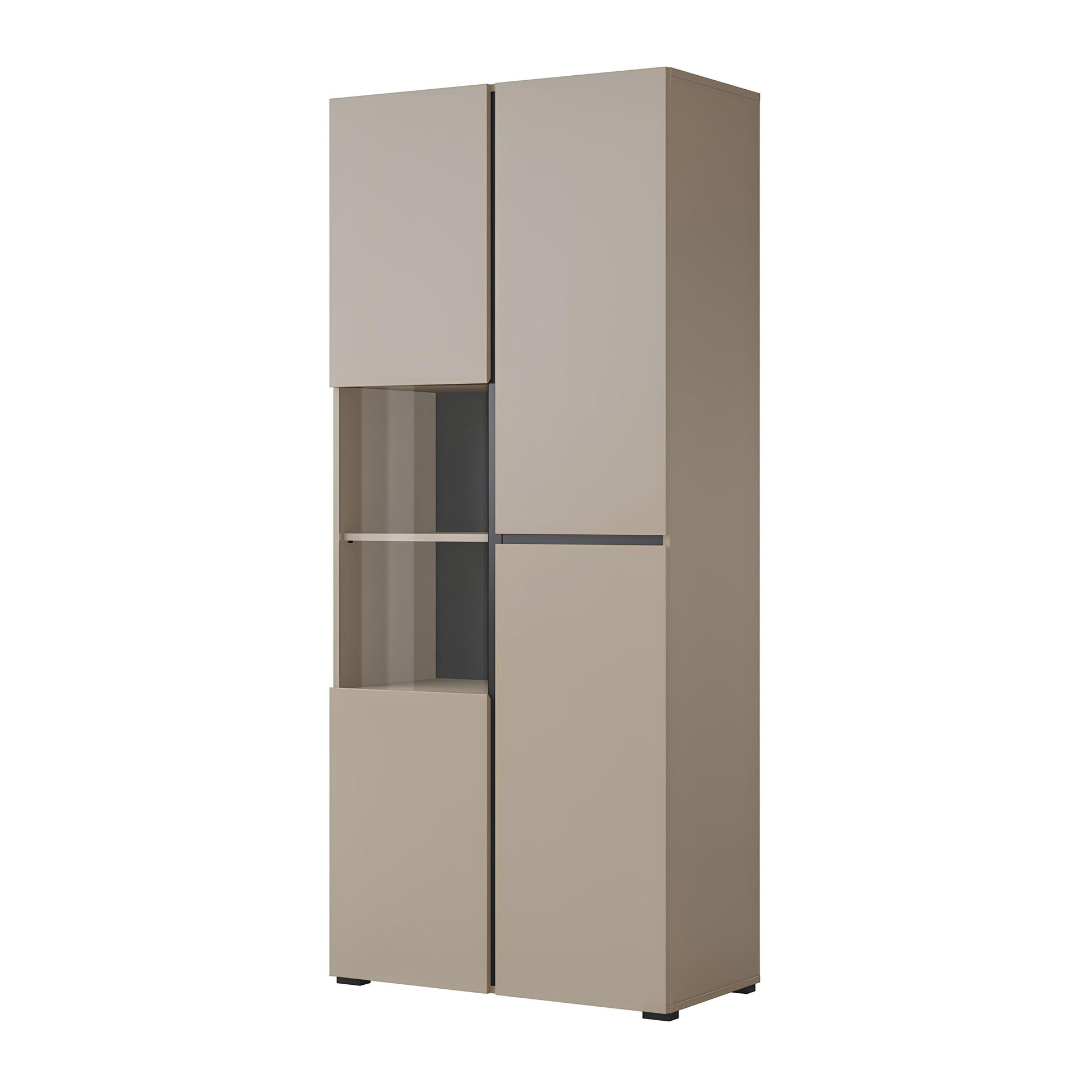 Vitrīnas skapis Krosit kolekcija 79/183/40 cm congo/melns - N1 Home