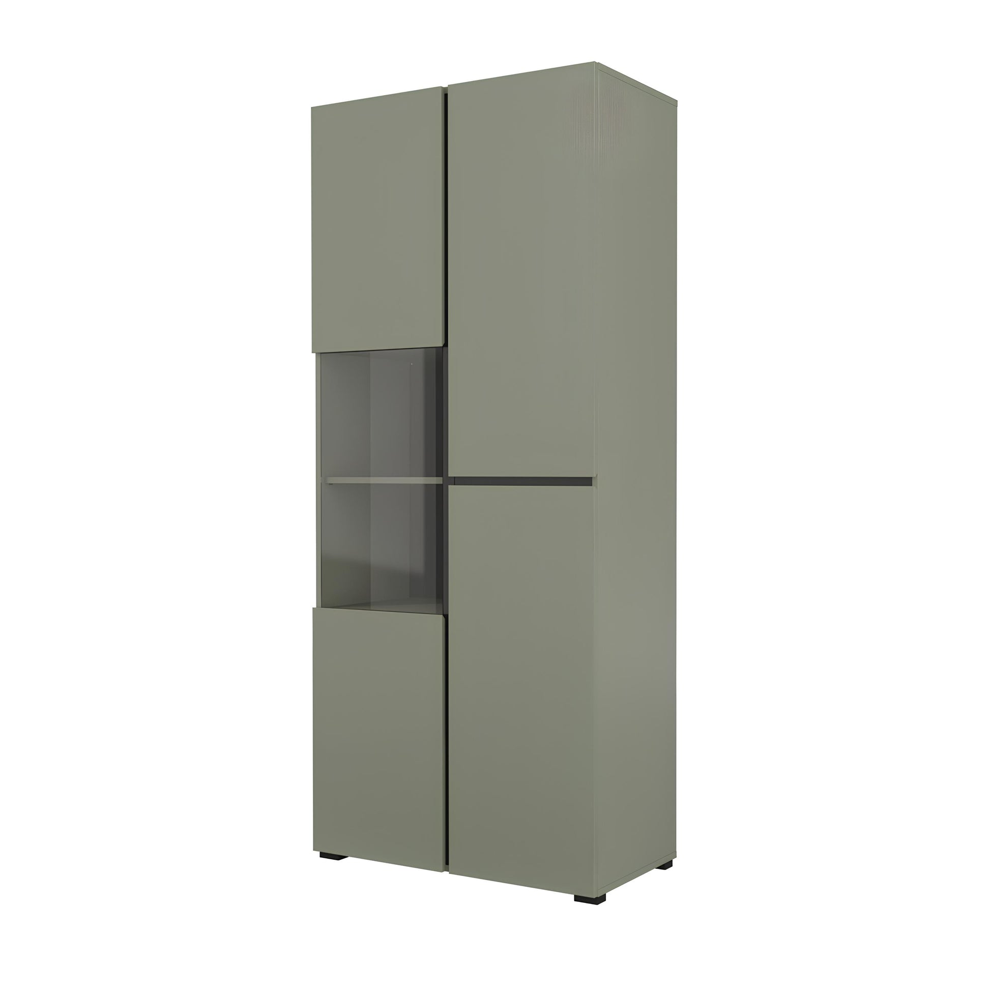 Vitrīnas skapis Krosit kolekcija 79/183/40 cm zaļs/melns - N1 Home