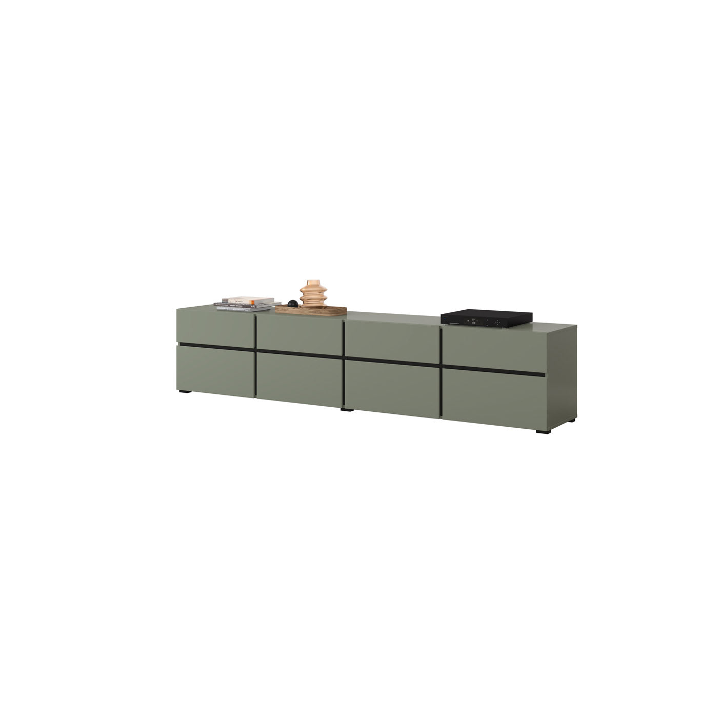 TV skapis Krosit kolekcija 225/48/40 cm zaļs/melns - N1 Home