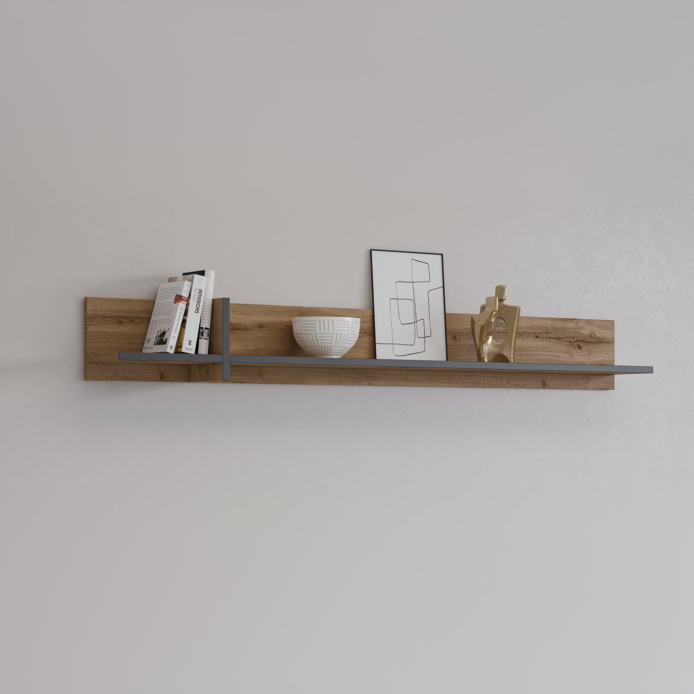 Sienas plaukts Krosit kolekcija 180/23/23 cm Votan ozols - N1 Home