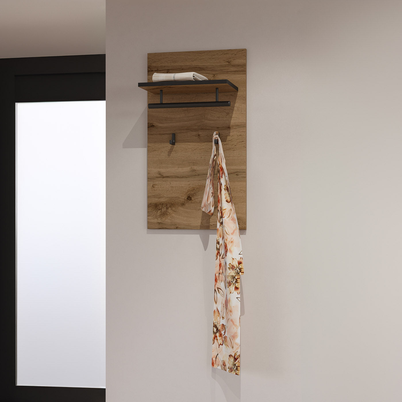 Sienas panelis ar āķiem Krosit kolekcija 40/70/20 cm Votan ozols - N1 Home