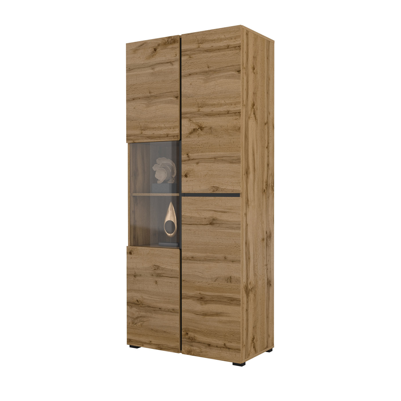 Vitrīnas skapis Krosit kolekcija 79/183/40 cm Votan ozols - N1 Home