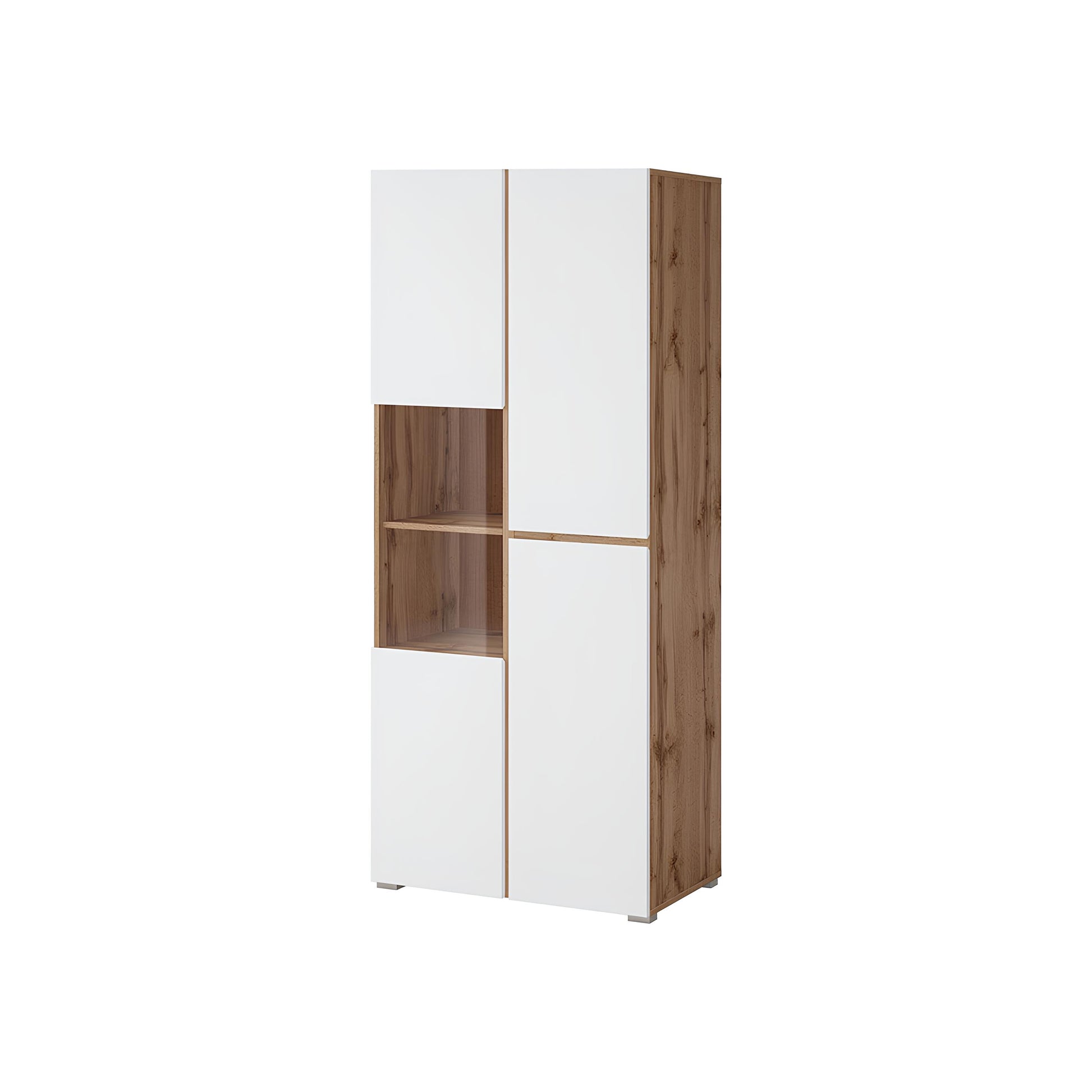 Vitrīnas skapis Krosit kolekcija 79/183/40 cm Votan ozols/balts - N1 Home