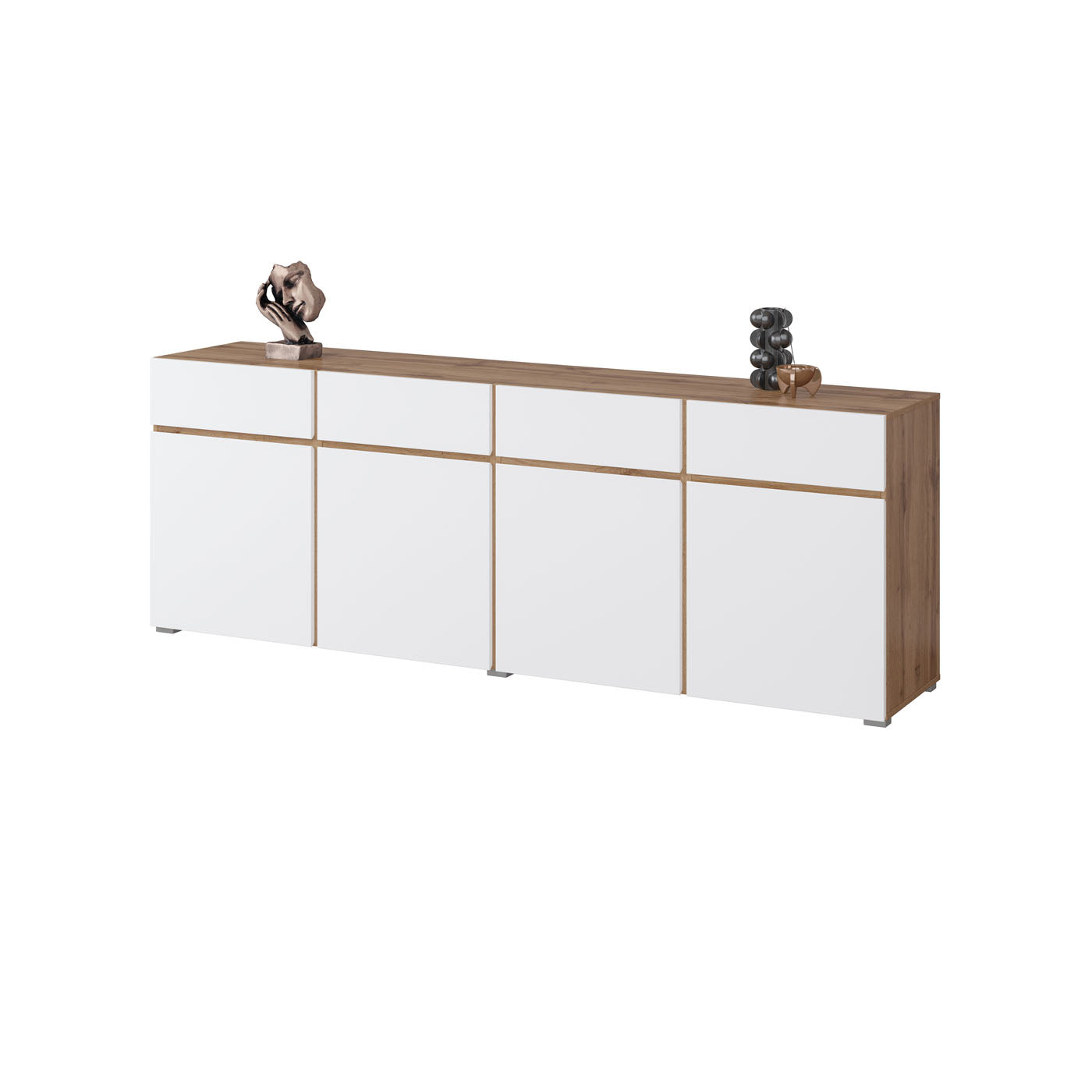 Kumode Krosit kolekcija 225/78/40 cm Votan ozols/balts - N1 Home