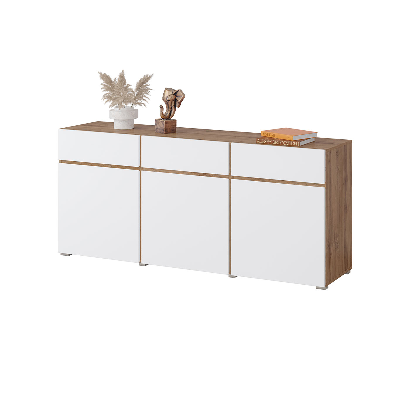 Kumode Krosit kolekcija 180/78/40 cm Votan ozols/balts - N1 Home