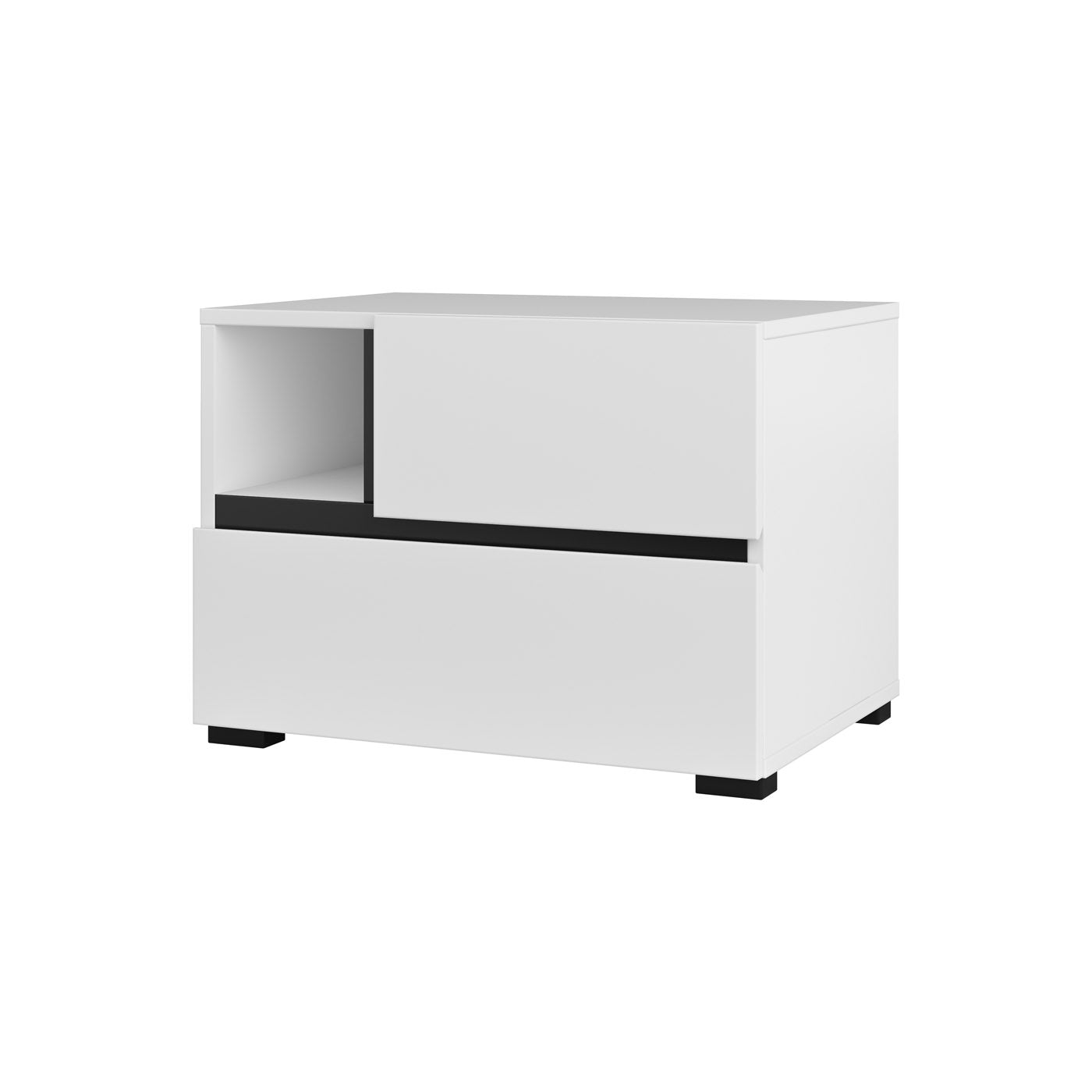 Naktsskapis (2) Krosit kolekcija 55/40/40 cm balts/melns - N1 Home