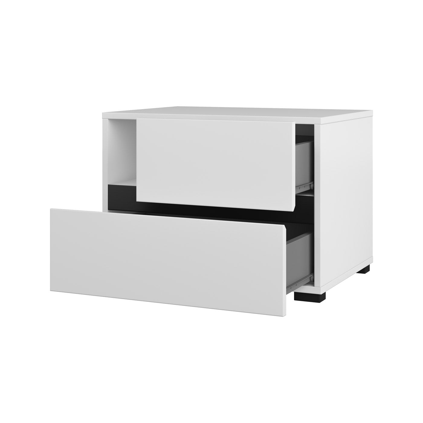 Naktsskapis (2) Krosit kolekcija 55/40/40 cm balts/melns - N1 Home