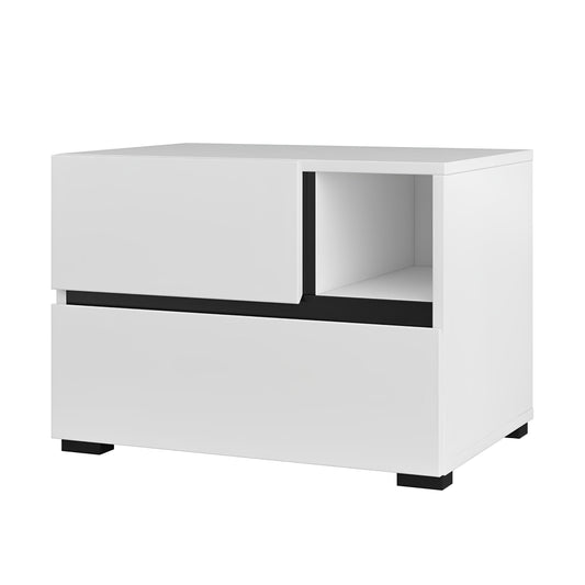 Naktsskapis (2) Krosit kolekcija 55/40/40 cm balts/melns