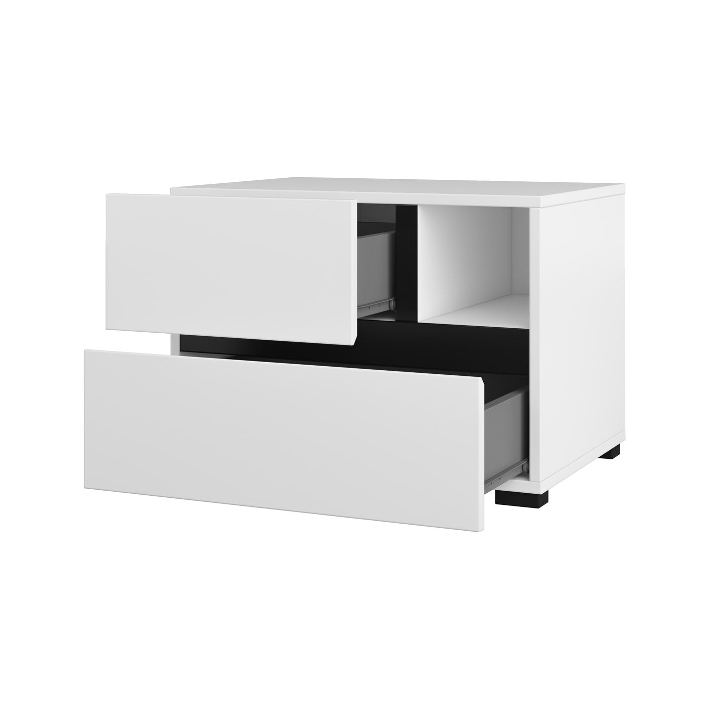 Naktsskapis (2) Krosit kolekcija 55/40/40 cm balts/melns - N1 Home