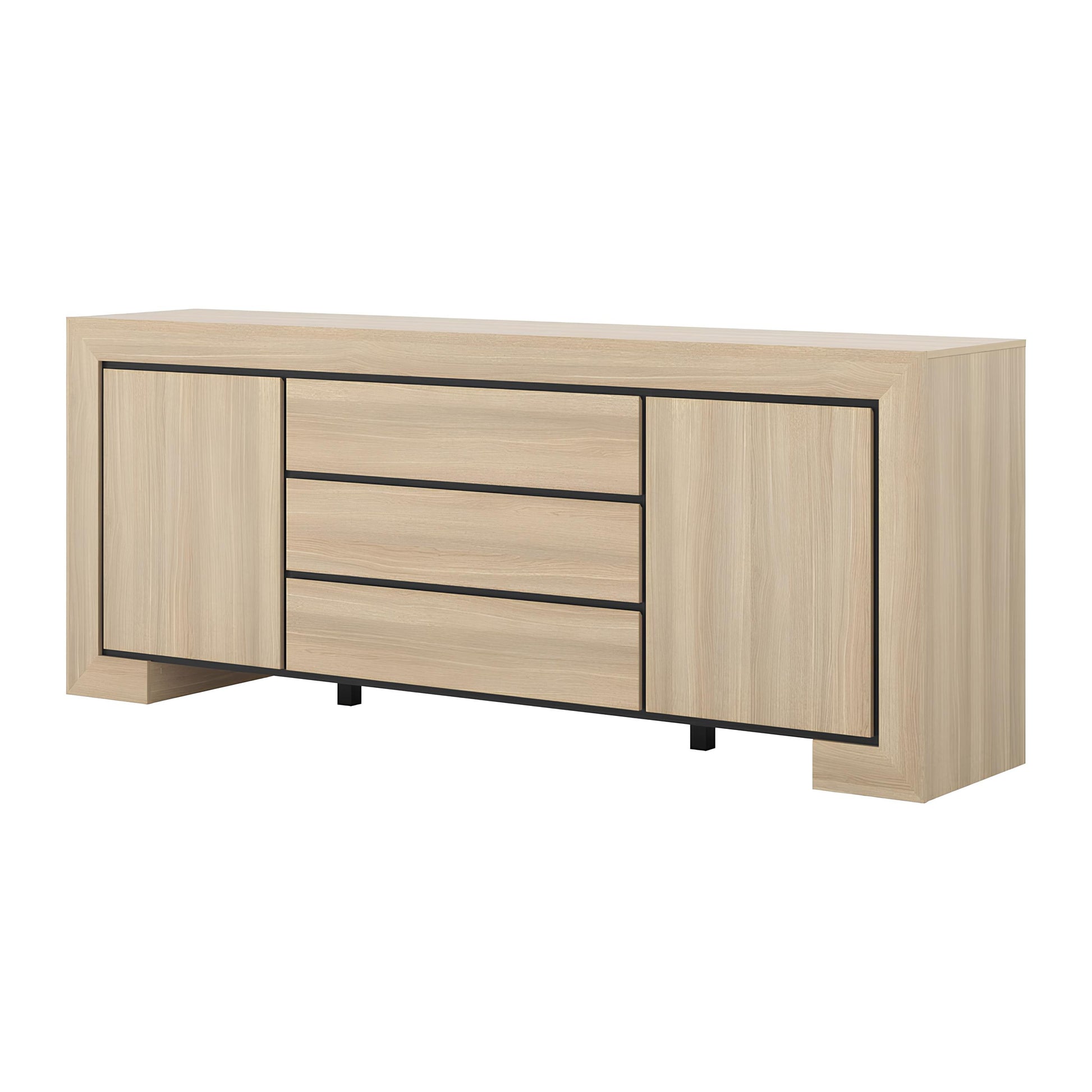 Kumode Cabira II 225/48/90 cm elegants ozols/melns - N1 Home