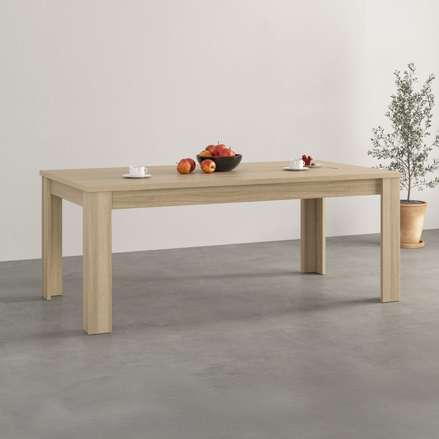 Galds Cabira II 190/100/76 cm elegants ozols/melns