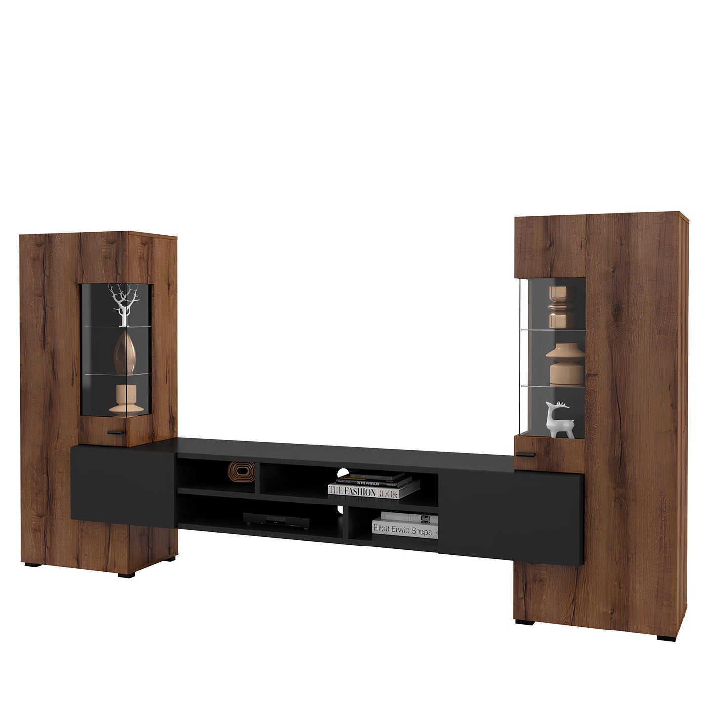 Sienas bloks Cobas 270/143/45cm Monasteri ozols/melns oniks - N1 Home