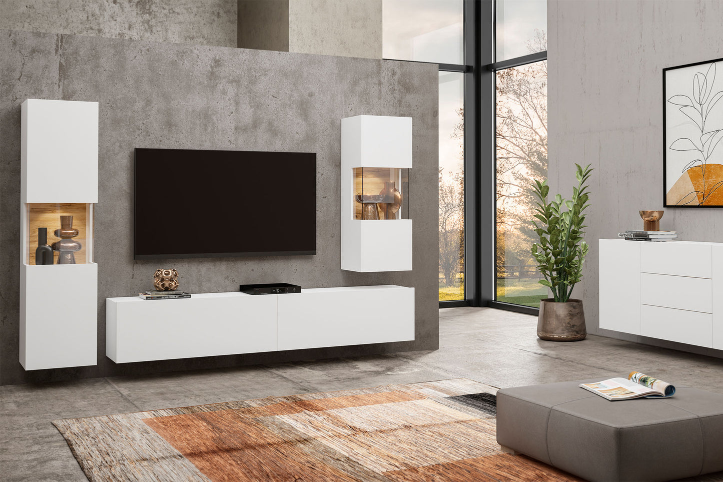 Skapis Avalon 36/95/30 cm balts/Votan ozols - N1 Home