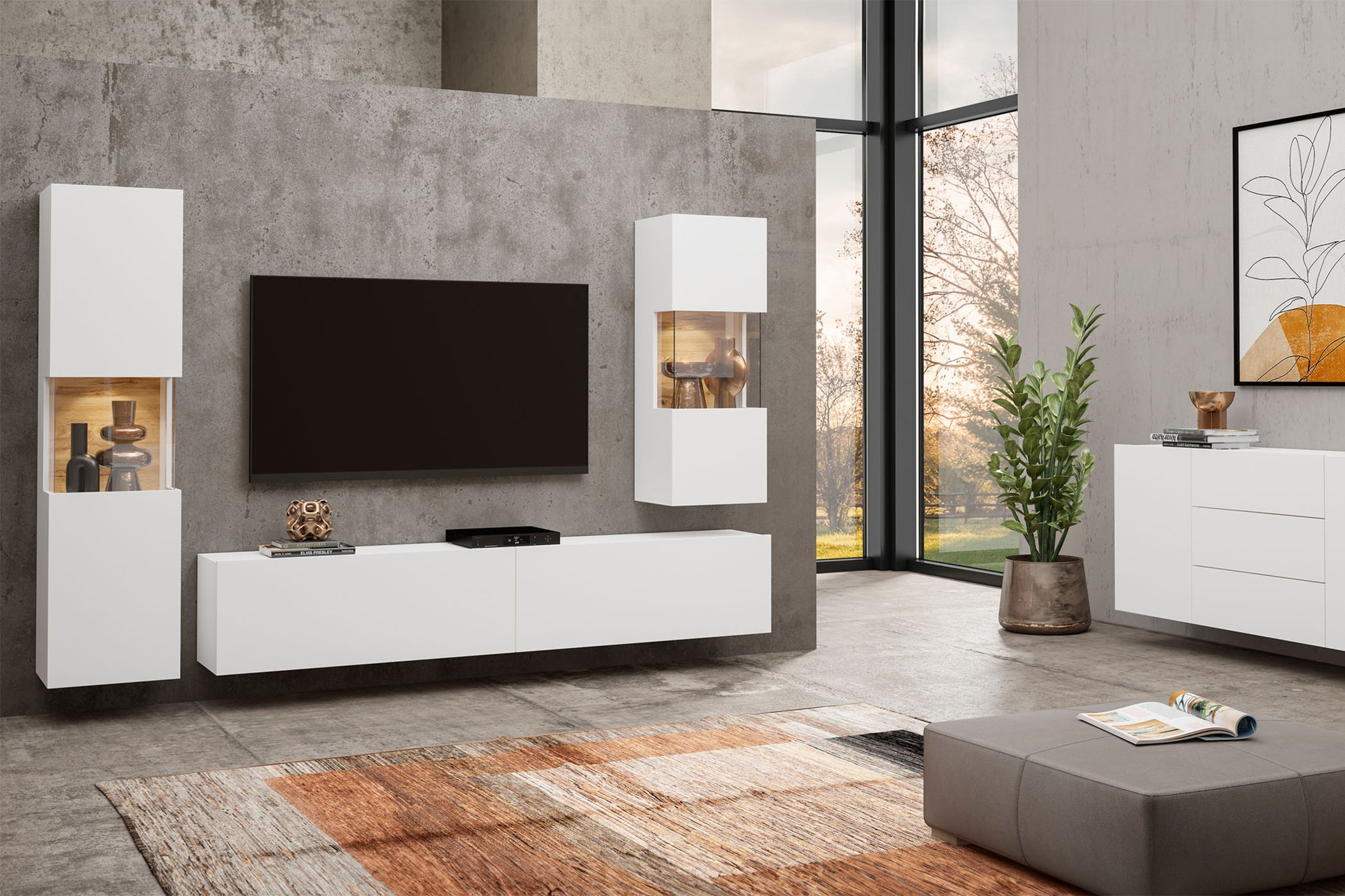Skapis Avalon 36/95/30 cm balts/Votan ozols - N1 Home