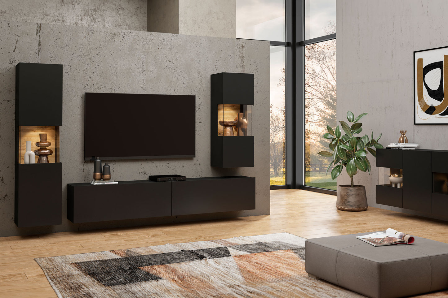 Kumode Avalon 120/35/62 cm melns onyx - N1 Home