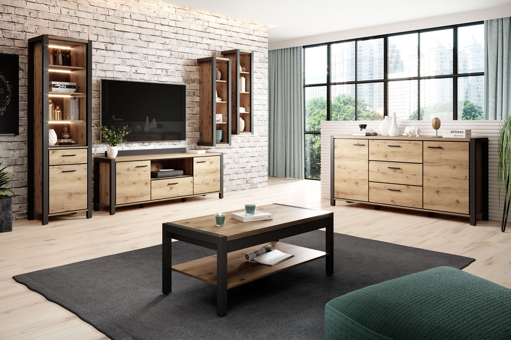 Skapja pagarinājums Aktava 180/109/32 cm Taurus ozols - N1 Home