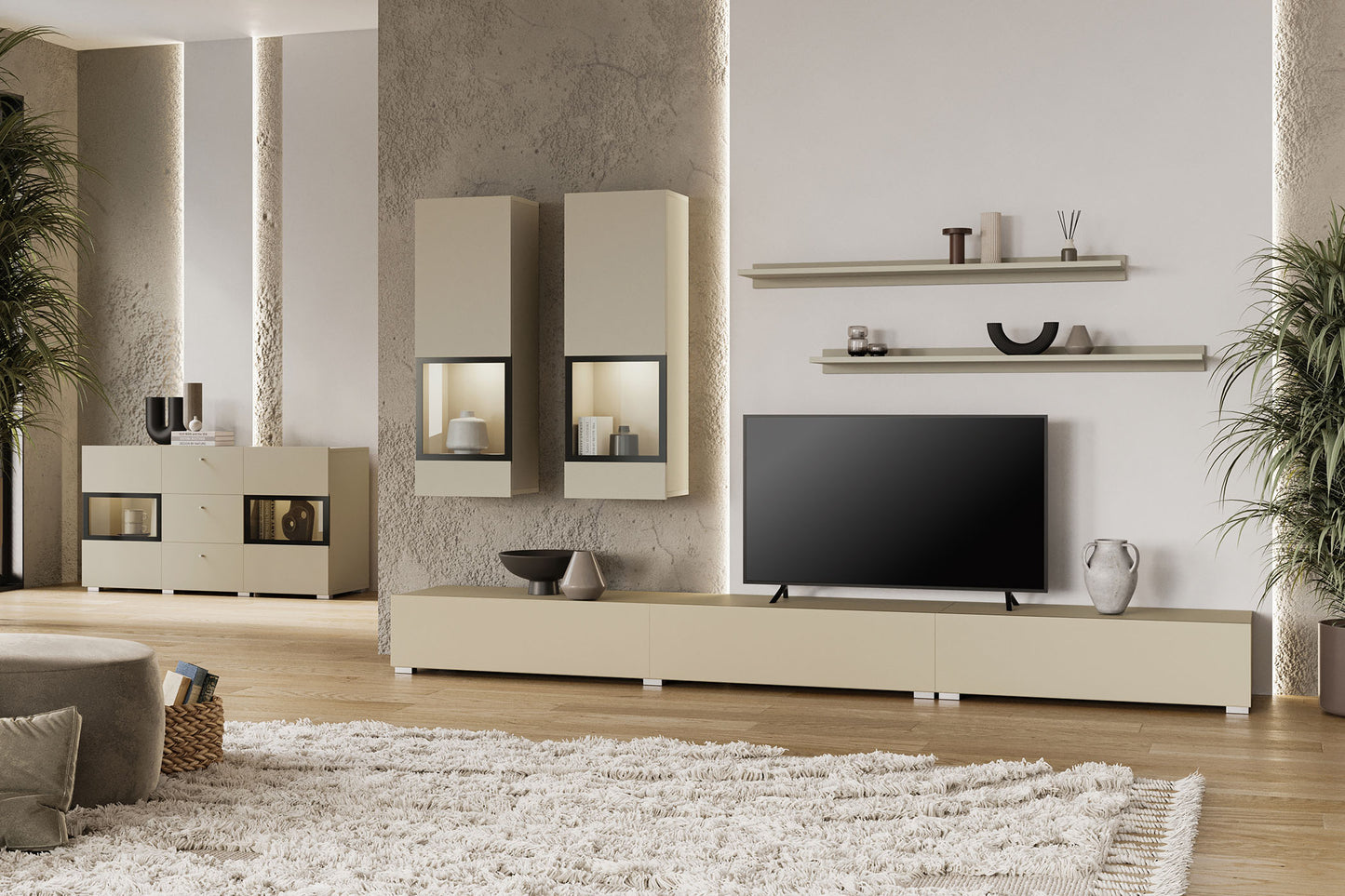 Sienas bloks Barots 270/41 cm gaiši bēšs/melns