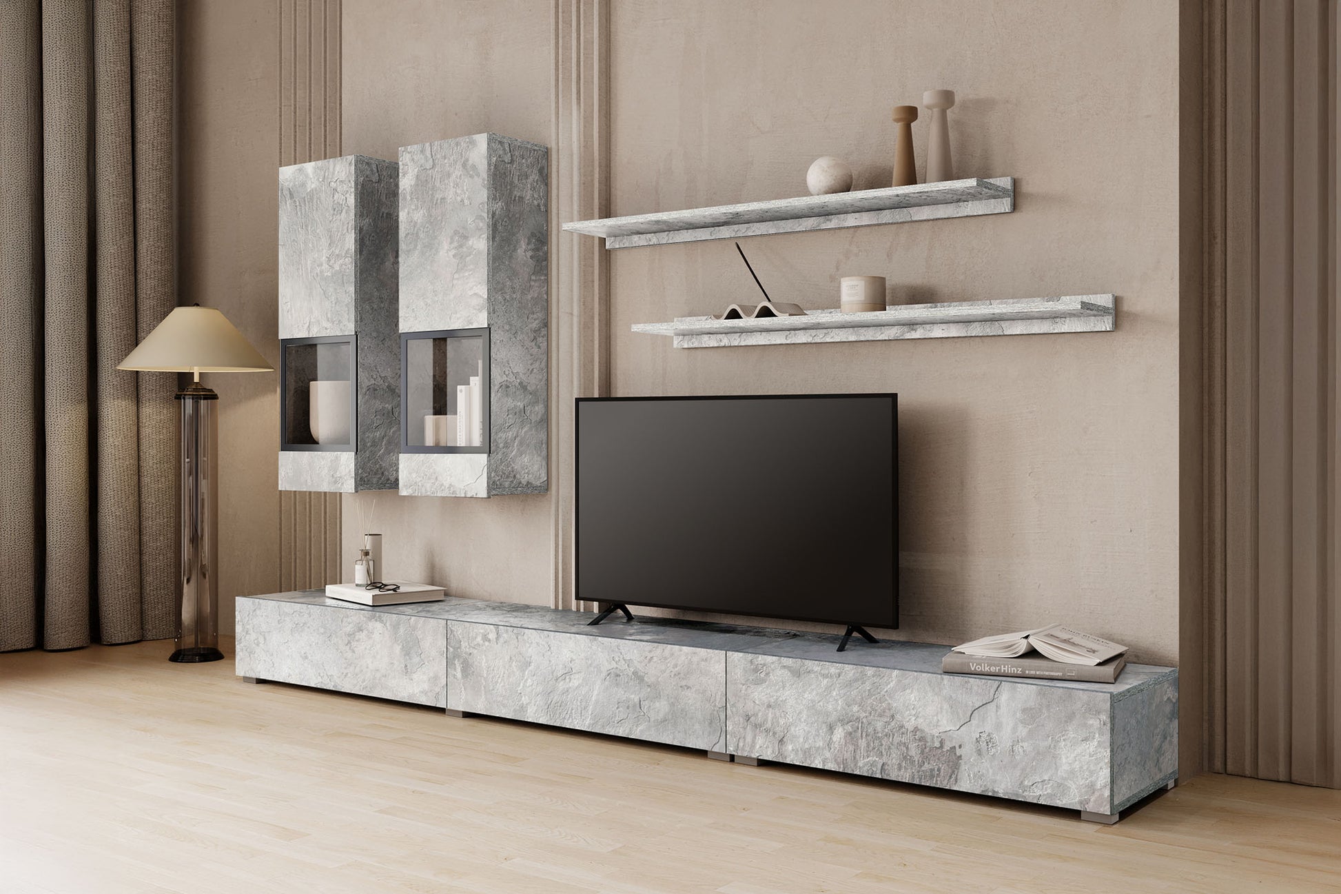 Kumode Barots 132/39/70 cm betons - N1 Home