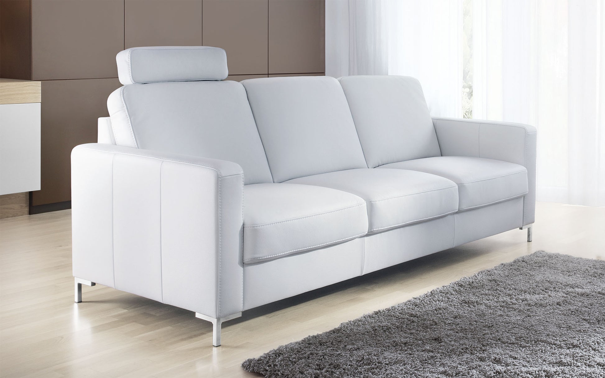 Dīvāns Basor 155;219/85/91 cm melns (adā) - N1 Home