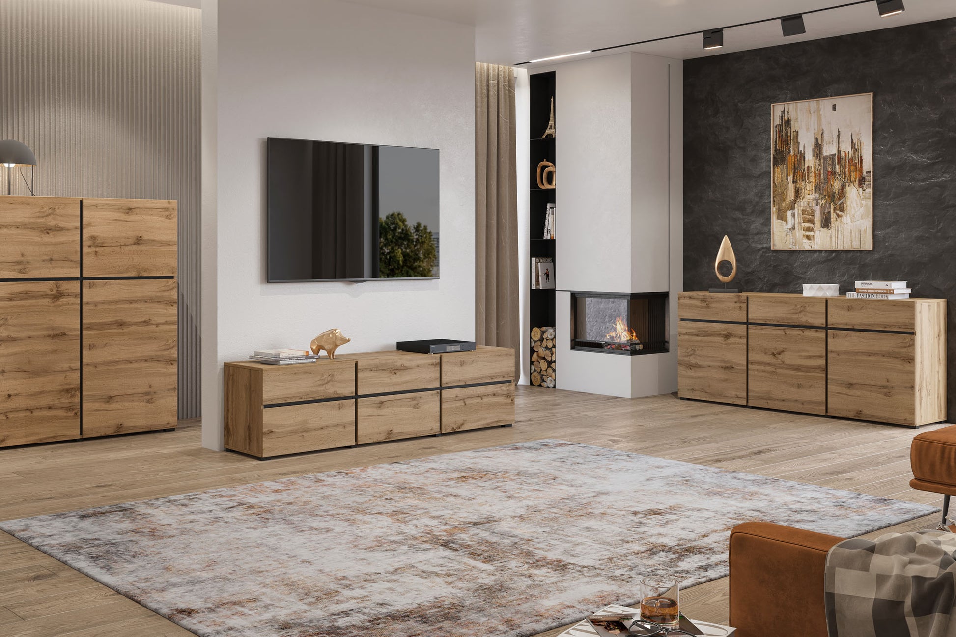 Sienas plaukts Krosit kolekcija 180/23/23 cm Votan ozols - N1 Home