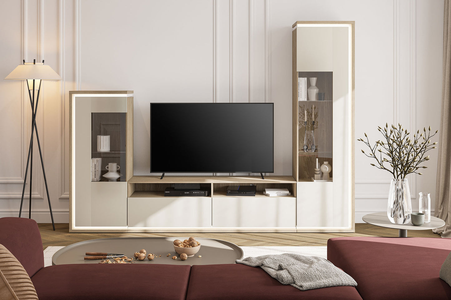 TV skapis Dors 160/46/41 cm eļļos ozols/kašmirs