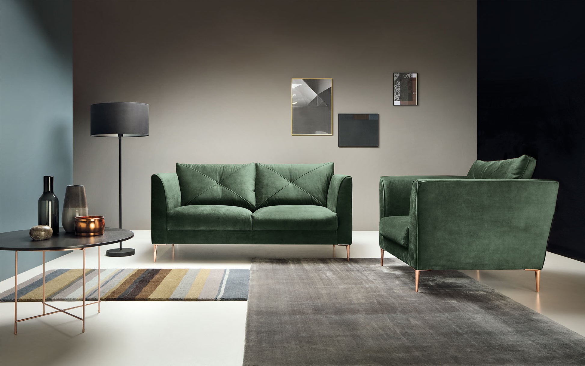 Dīvāns Faradza 167;237/84/96 cm zaļs - N1 Home