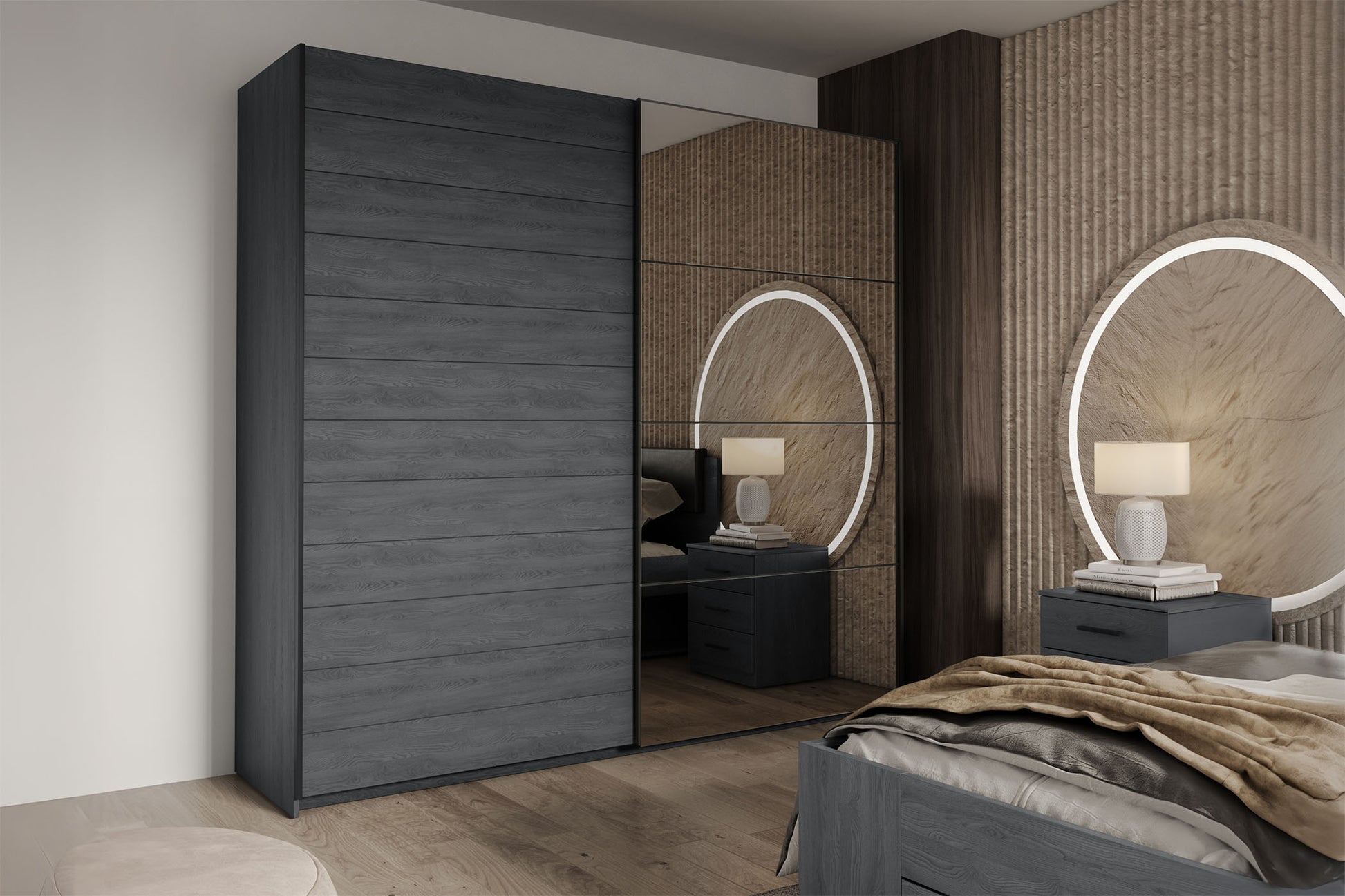 Kumode Galateja 132/93/38 cm carbon ozols - N1 Home