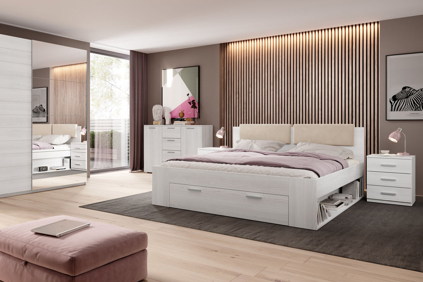 Kumode Galateja 132/93/38 cm abisko ash - N1 Home