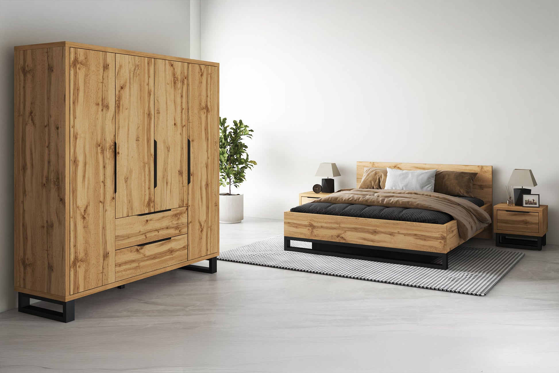Naktsskapis  Hallis 55/45/49 cm Votan ozols - N1 Home